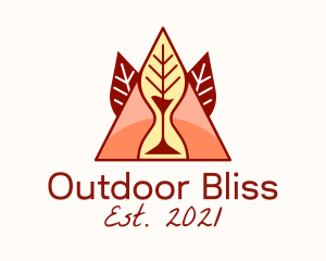 Nature Camping Hourglass logo design