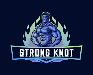 Strong Bodybuilder Man logo design