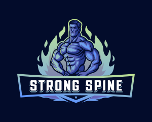 Strong Bodybuilder Man logo design