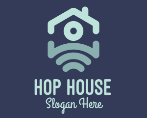 Blue House Wi-fi logo design