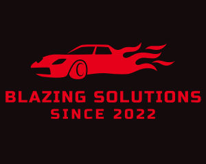 Burning Race Car logo design