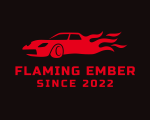 Burning Race Car logo design