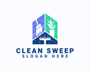 Shiny Housekeeping Cleaning logo design