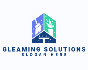 Shiny Housekeeping Cleaning logo design