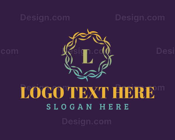 Leaf Thorn Wreath Logo