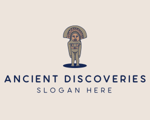 Mayan Ancient Sculpture  logo design