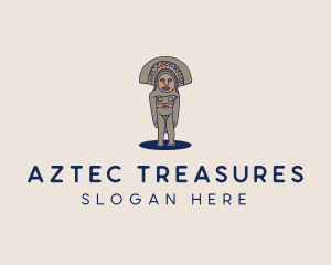 Mayan Ancient Sculpture  logo design