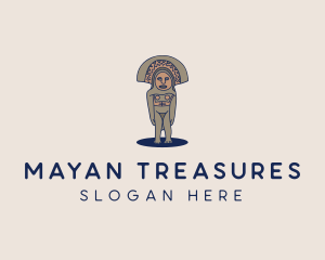 Mayan Ancient Sculpture  logo design