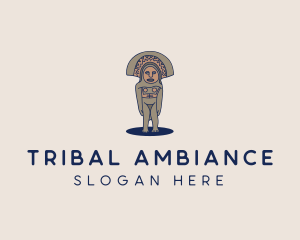 Mayan Ancient Sculpture  logo design