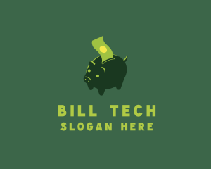 Piggy Bank Money Bill logo