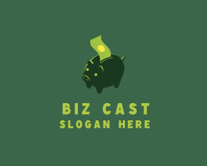 Piggy Bank Money Bill logo