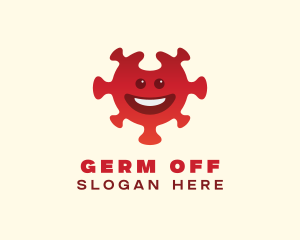 Smiling Virus Bacteria logo design