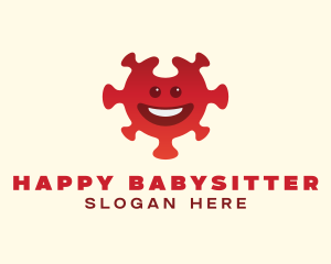 Smiling Virus Bacteria logo design