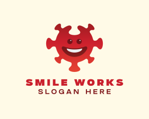 Smiling Virus Bacteria logo design