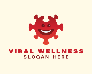 Smiling Virus Bacteria logo design