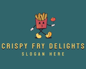 French Fries Tomato logo design