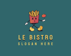 French Fries Tomato logo design