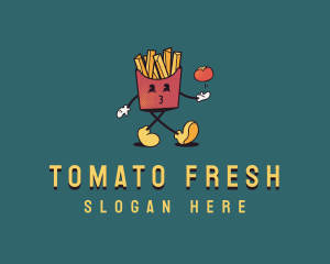 French Fries Tomato logo design