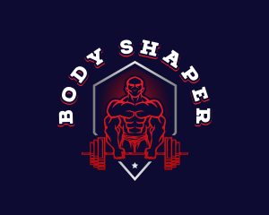 Barbell Weightlifting Gym logo design