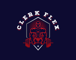 Barbell Weightlifting Gym logo design