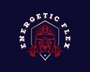 Barbell Weightlifting Gym logo design