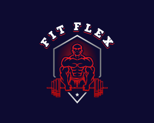 Barbell Weightlifting Gym logo design