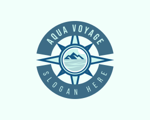 Compass Navigation Mountain logo design