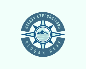 Compass Navigation Mountain logo design