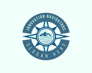 Compass Navigation Mountain logo design