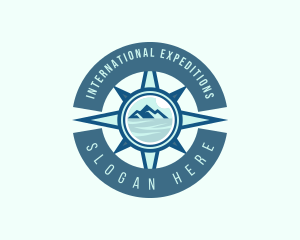 Compass Navigation Mountain logo design