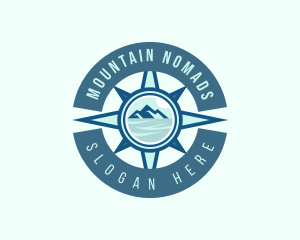 Compass Navigation Mountain logo design