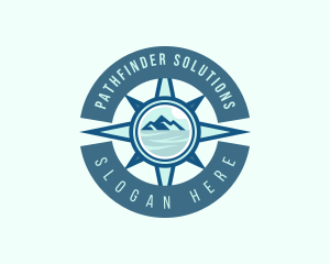 Compass Navigation Mountain logo design