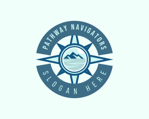 Compass Navigation Mountain logo design