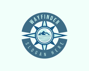 Compass Navigation Mountain logo design