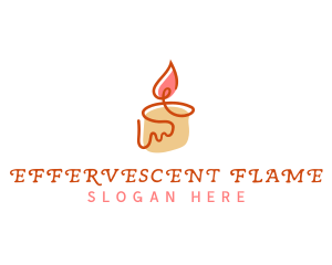 Candle Flame Monoline logo design