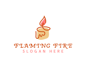 Candle Flame Monoline logo design