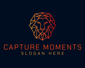 Orange Geometric Lion logo