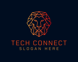 Orange Geometric Lion logo