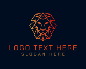 Carnivore - Orange Geometric Lion logo design