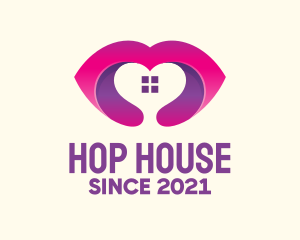 Pink Love House logo design