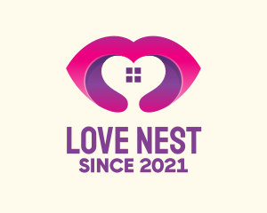 Pink Love House logo design