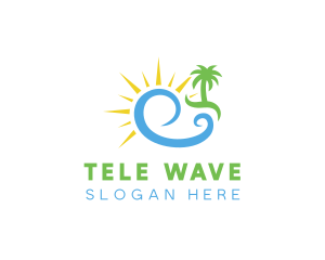 Tropical Wave Travel logo design