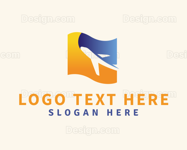 Abstract Airplane Travel Flag Logo