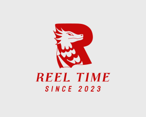 Red Dragon Letter R  logo design