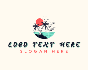 Retro Tropical Beach logo