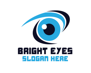 Blue Stroke Eye logo design