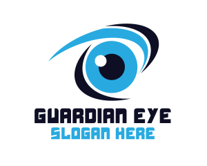 Blue Stroke Eye logo design