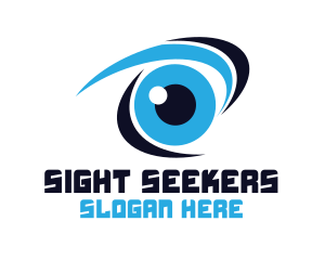 Blue Stroke Eye logo design