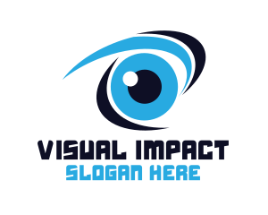 Blue Stroke Eye logo design