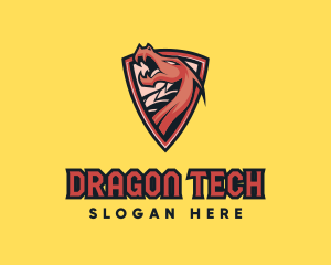 Angry Dragon Emblem logo design